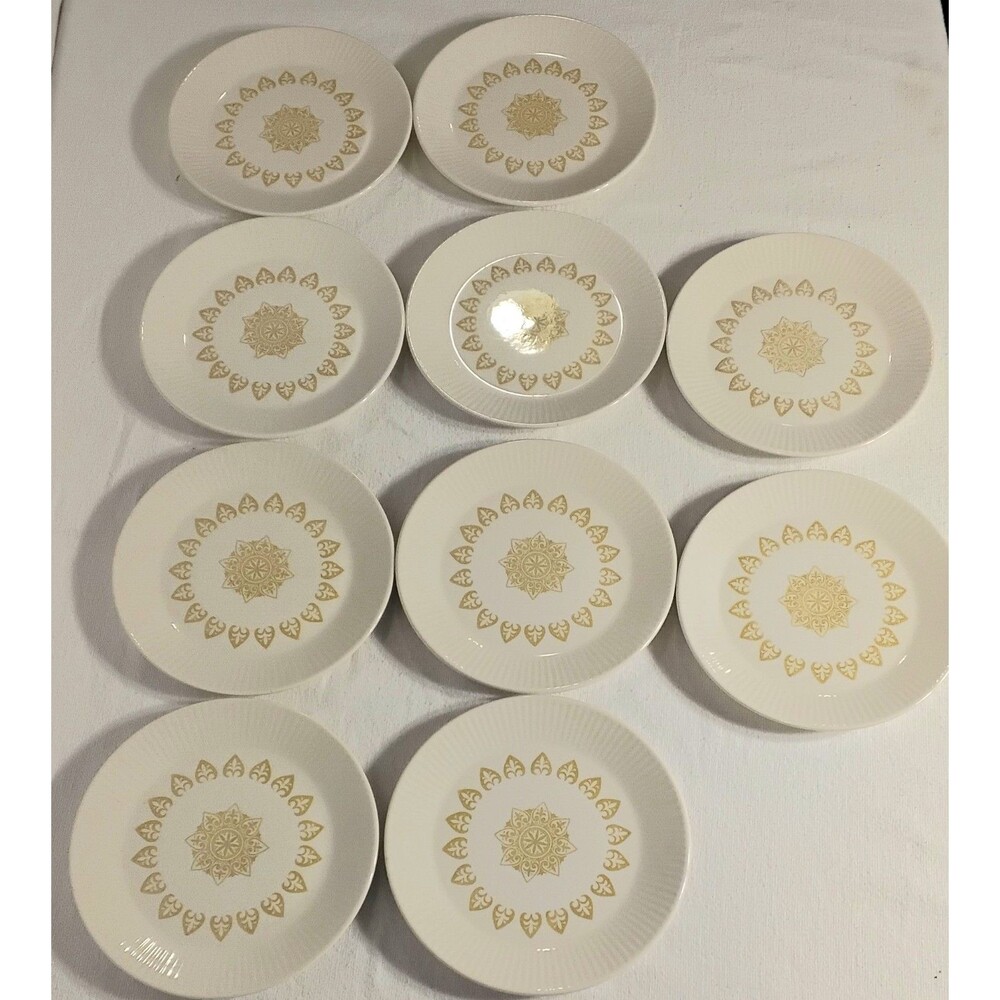 Sheffield Serenade Bread and Butter Plates Golden Medallion Lot of 10
